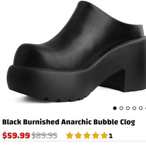 TUK Black Burnished Anarchic Bubble Clog